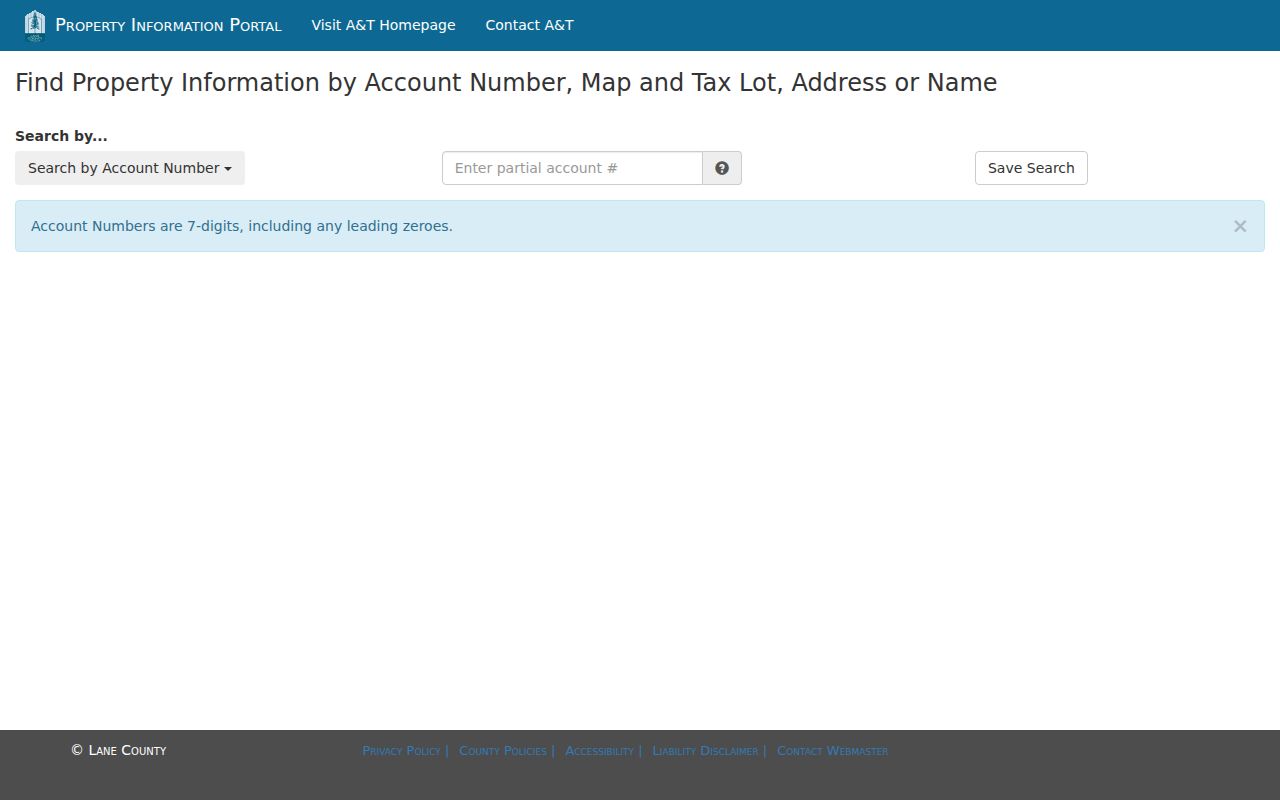 Springfield residents directory Lane County property account search
