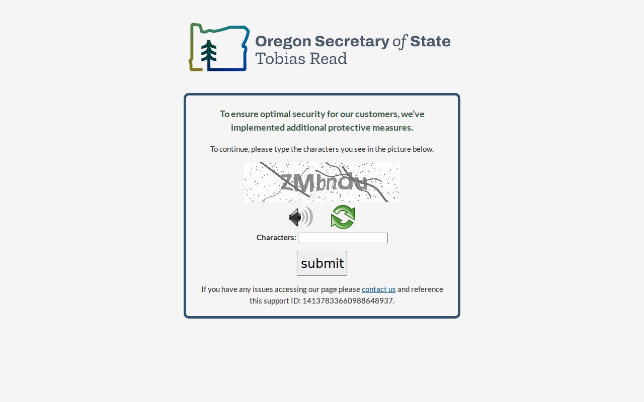 Springfield residents directory Oregon My Vote verification screen